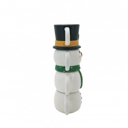 premium ceramic snowman stacking mug set