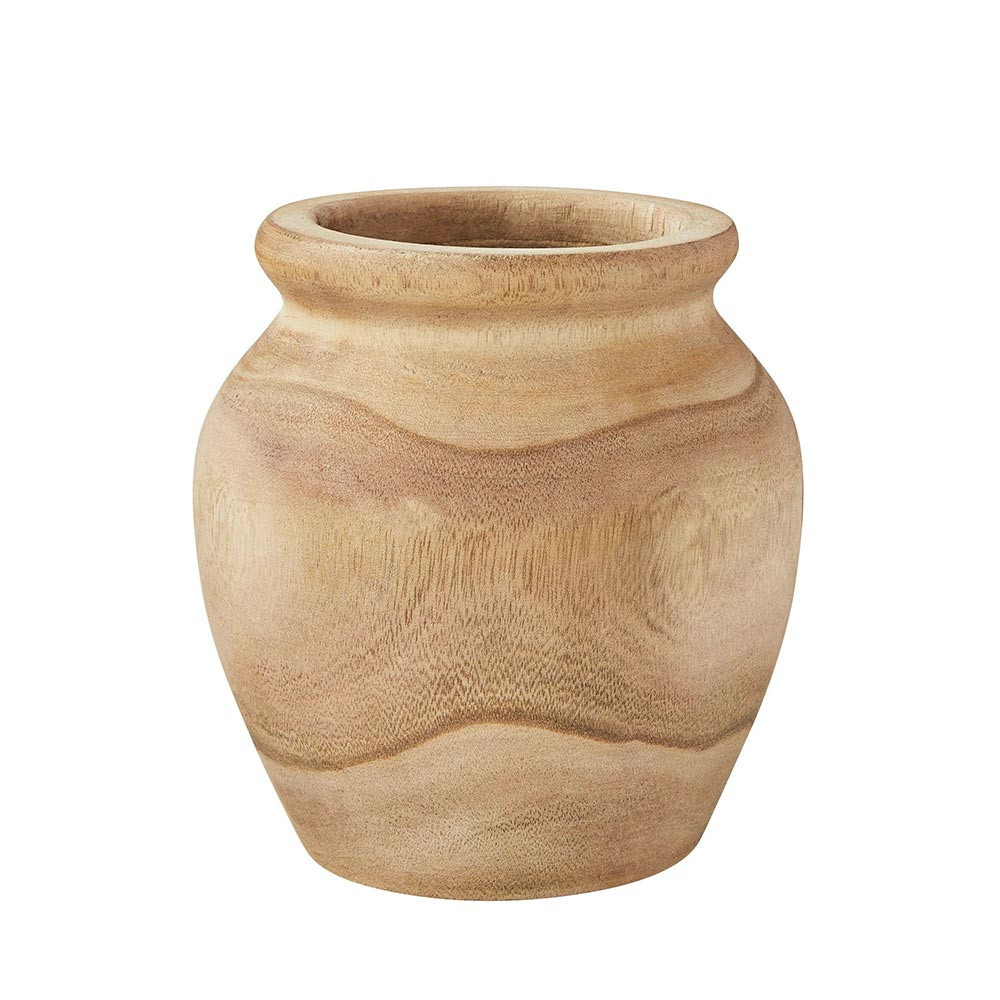 hand wooden vase for ashes funeral cremation