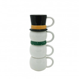 premium ceramic snowman stacking mug set