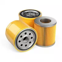 Car oil filter isolated automobile spare part