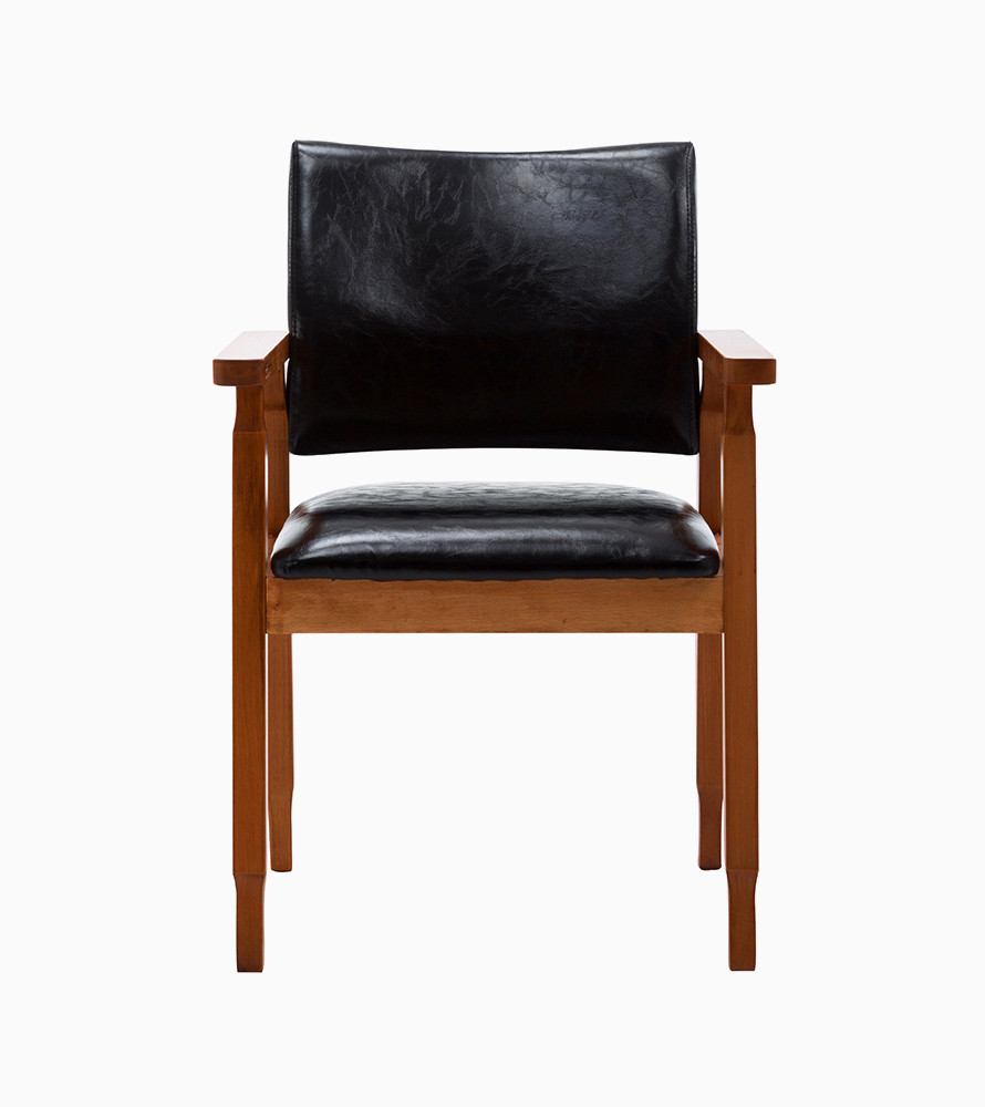 Mid Century Modern Side Chair with Wood Legs