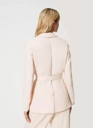 Womens Culpos Inc Solid One Button Blazer Jacket