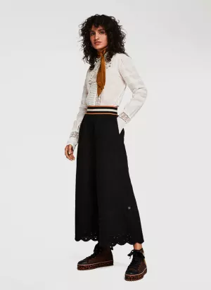 Palazzos Sheer Panel Women Palazzo