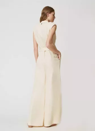 Sleeveless Polyester Blend Jumpsuit