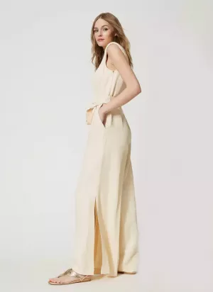 Sleeveless Polyester Blend Jumpsuit