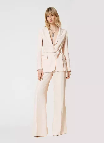 Womens Culpos Inc Solid One Button Blazer Jacket