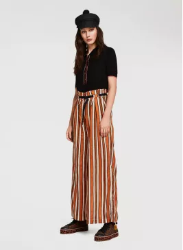 Clovia Crepe Sassy Stripes Flared Pyjama