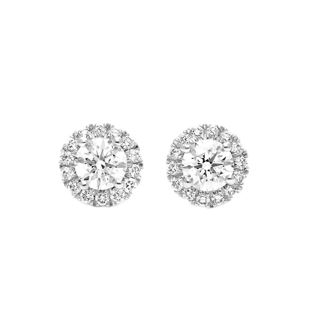 White Diamond Halo Earrings White Diamond Halo Earrings