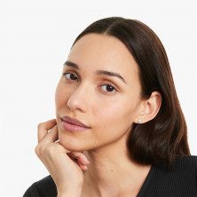 White Diamond Halo Earrings