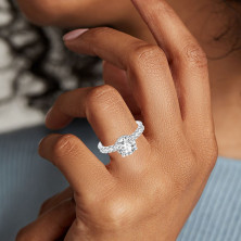 White Gold Prong Set Stone Ring