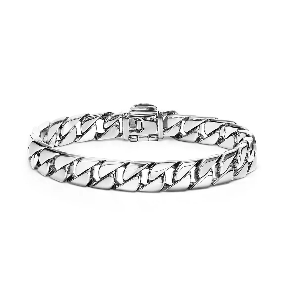 Wide Chain Silver Mens Bracelet Wide Chain Silver Mens Bracelet