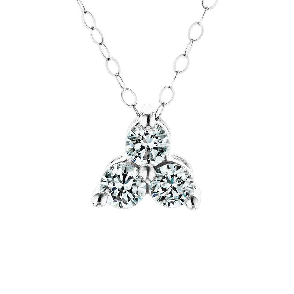 3-Stone Necklace White Gold 3-Stone Necklace White Gold