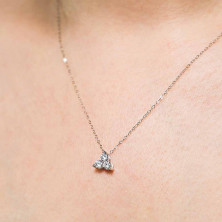 3-Stone Necklace White Gold