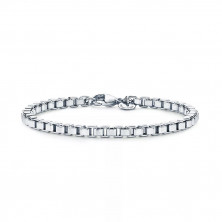 Silver Square Box Chain Bracelet