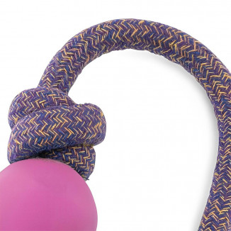 beco pets natural rubber ball on a rope dog toy