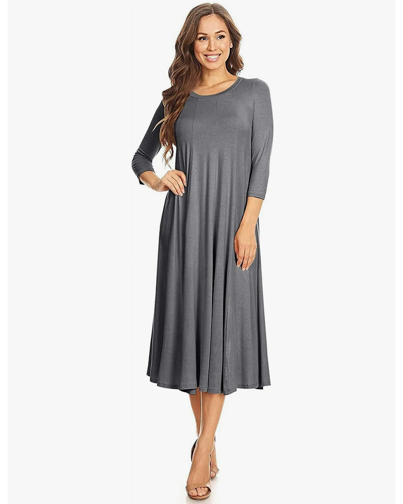 Round Neck Pleated Dress