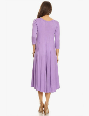 Round Neck Pleated Dress