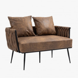coolmore velvet accent sofa with metal frame – modern upholstered arm sofa