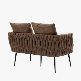 coolmore velvet accent sofa with metal frame – modern upholstered arm sofa