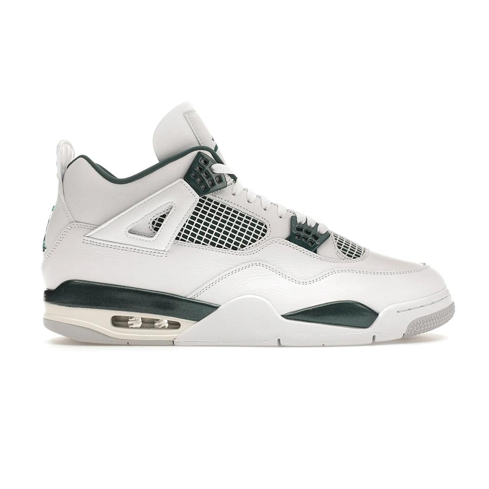 Jordan Hombres 4 Retro Blanco/Verde Oxidado