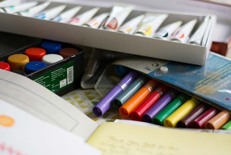 Notebooks folders glue scissors support creative classroom activities every day