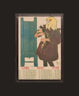 Girl with Cat Art